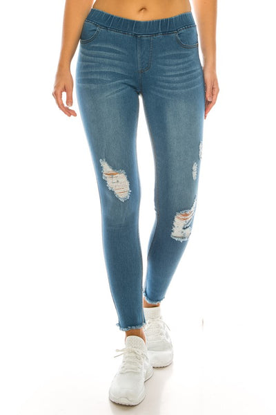 Medium Denim Distressed Jeans