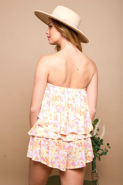 Happy Anywhere Floral Tiered Romper
