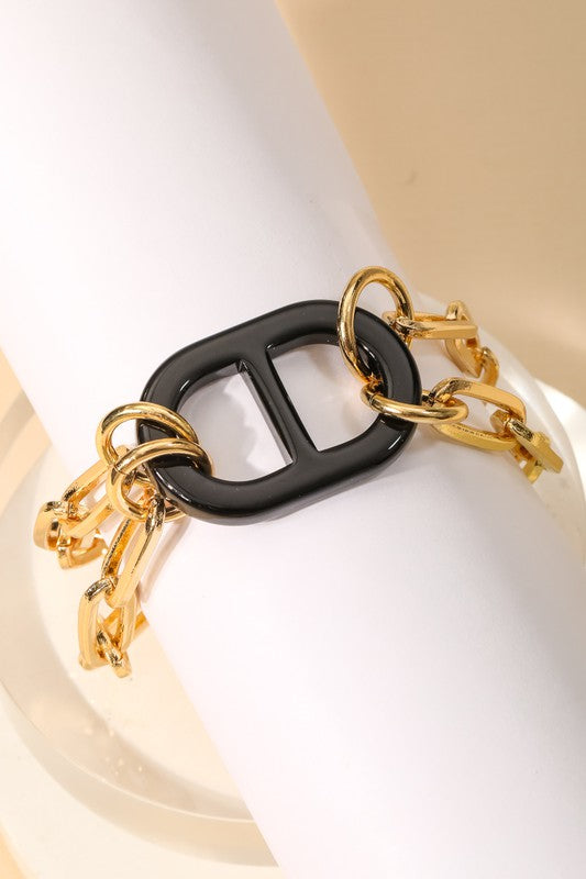 Oval Toggle Chain Link Bracelet