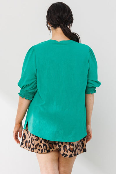 Staple Moment Smocked Puff Sleeves Top