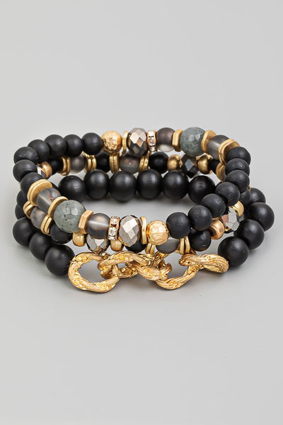 Assorted Bead Chain Stackable Bracelet Set