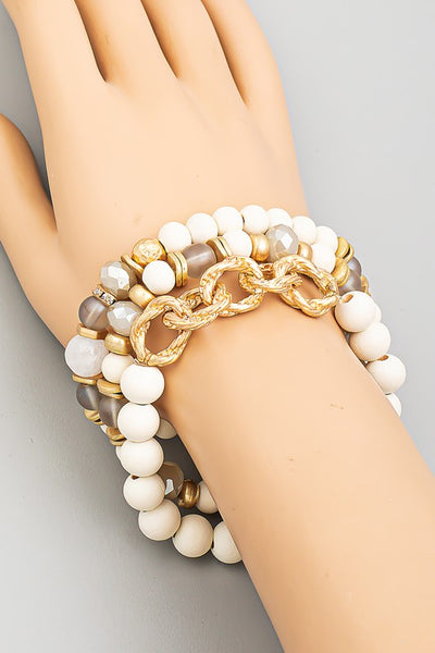 Assorted Bead Chain Stackable Bracelet Set