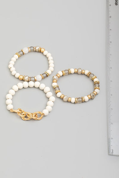 Assorted Bead Chain Stackable Bracelet Set