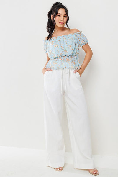 Chasing Sunsets Linen Pants (Off White)