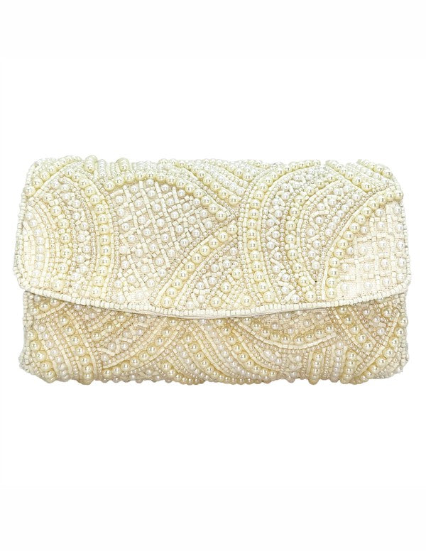 Pearl Double Sided Beaded Clutch
