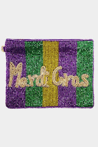 Mardi Gras Beaded Mini Pouch Bag