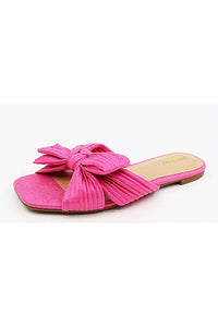 Pretty in Pink Bow Sandals- Hot Pink