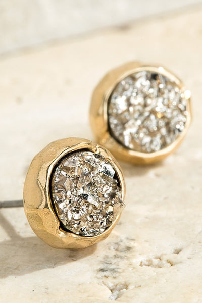 Danity Round Druzy Earrings