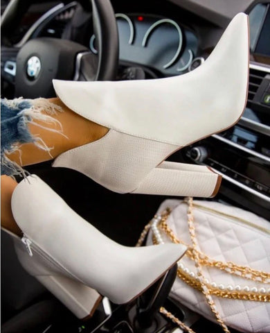 Attention Seeker Ankle Booties - White