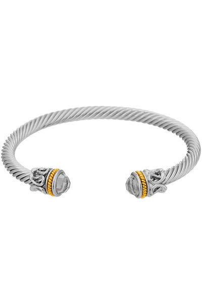 Gemstone Cable Twist Cuff Bracelet