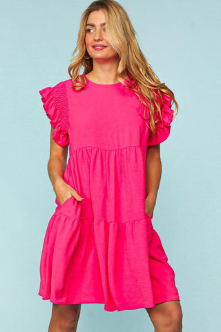 Open Up Your Heart Ruffle Sleeve Midi Dress - PLUS