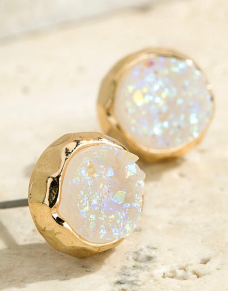 Danity Round Druzy Earrings